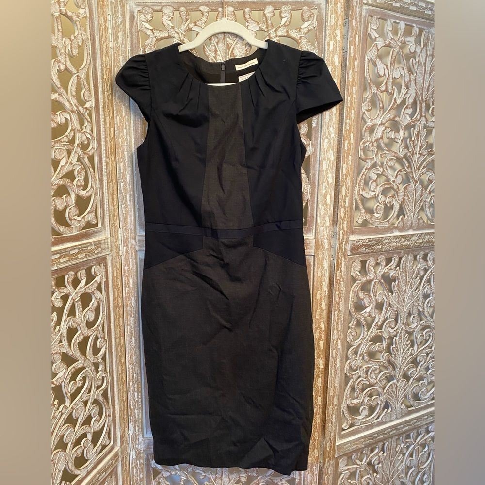 Club Monaco Black Cap-Sleeve Sheath Dress